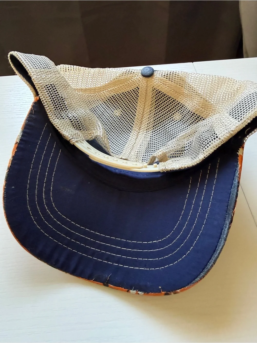 Born in the 90's Floral Brim Trucker Hat Blue Orange Mesh Adjustable SnapBack OS